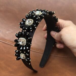 Bloomingdales « the Fancy Headband » Locks and Mane black sequin floral